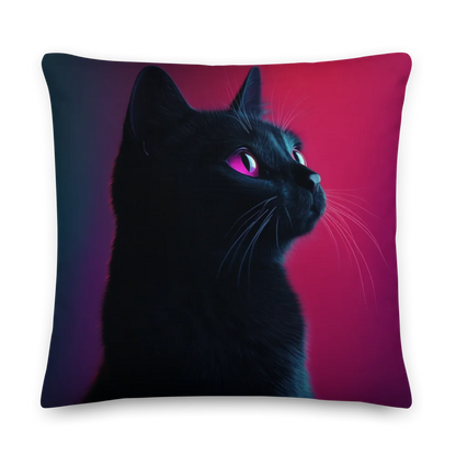 All-Over Black Cat Print Premium Pillow