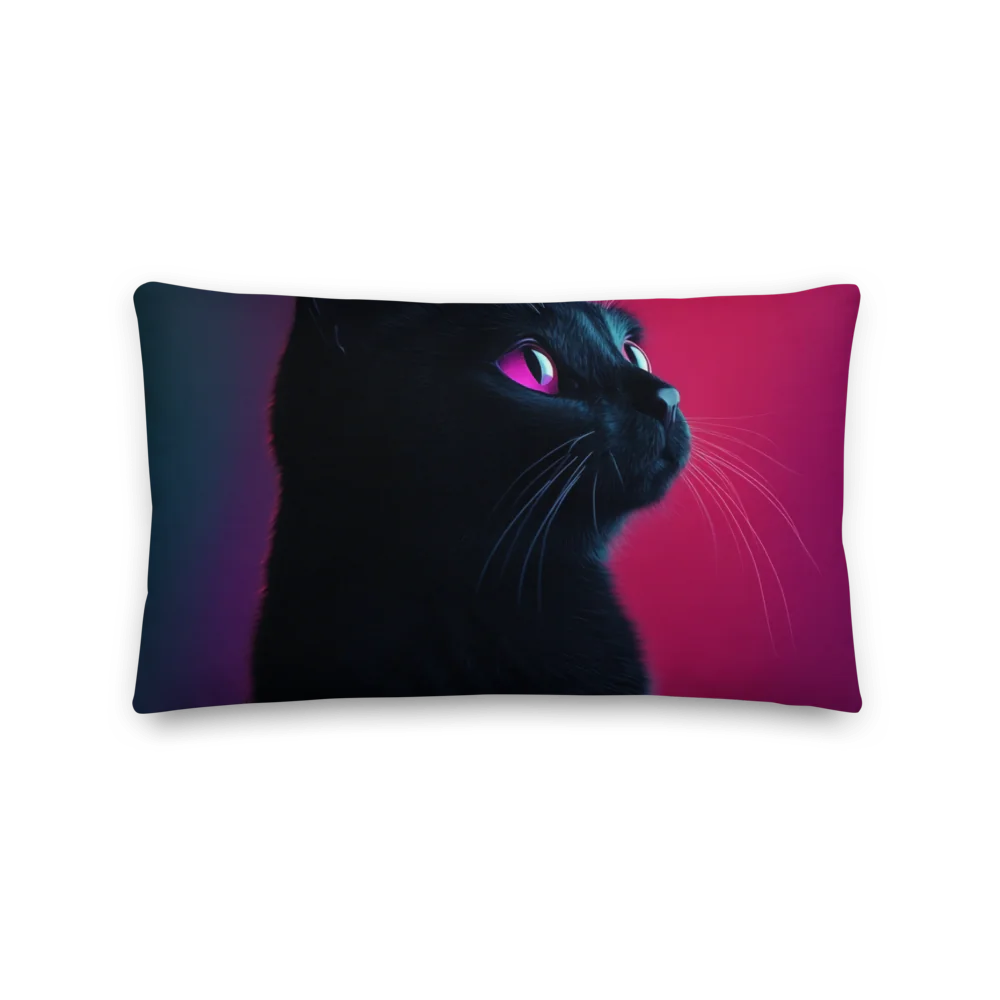 All-Over Black Cat Print Premium Pillow