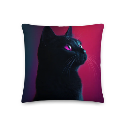 All-Over Black Cat Print Premium Pillow